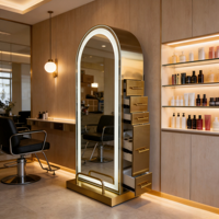 Station de coiffure double face réglable, moderne, durable, grande taille, en acier inoxydable, portable et écologique, dernière génération