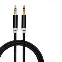 Câble audio tressé coloré de 1,5 m avec conducteur en cuivre, prise jack 3,5 mm mâle pour voiture, téléphone portable, casque stéréo, modèle AU-004, direct usine