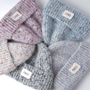 Bonnets en laine mélangée, vente en gros, bonnets tricotés personnalisés, bonnets d'hiver, logo brodé pour femmes - Product Image 4
