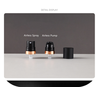 Mini flacon pulvérisateur sans air noir mat 5ml 10ml 15ml avec garniture or rose sérigraphiée pour sérum et lotion de soin de la peau