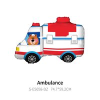 Cymylar Officier Ours Police Voiture Ballons Ambulance Camion Express Feuille Ballon pour Anniversaire Graduation Fête Décoration