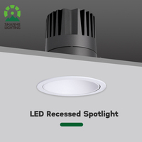 Spot encastré LED COB intelligent moderne anti-éblouissement, orientable, 6000K, DALI dimmable, 7W/12W/15W, en aluminium, pour intérieur
