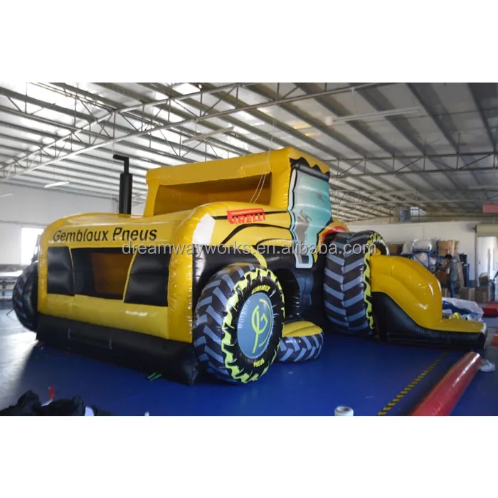 New design inflatable tractor bounce, construction truck inflatable bounce house for sale