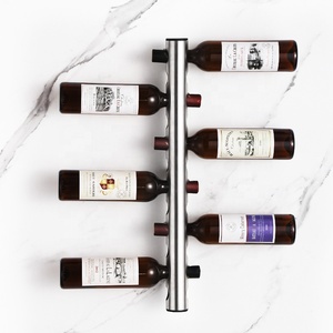 Giá rượu 304 thép không gỉ Chrome hiện đại trang trí hiển thị kim loại chai thủy tinh lưu trữ chủ Giá Treo Tường Giá rượu - Product Image 6