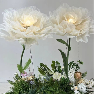 Fournitures de mariage M21, décoration de lieu de rendez-vous, <span class=keywords><strong>fleuriste</strong></span>, fleurs de <span class=keywords><strong>pivoines</strong></span> géantes artificielles, fleurs en organza à déplacement automatique pour vitrine - Product Image 1