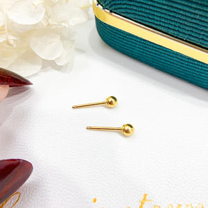 Lot de 14K d'accessoires en perles DIY, boules en or lisse moulé, clous pour homme et femme, supports vides pour boucles d'oreilles, artisanat de mode - Product Image 2