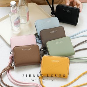 กระเป๋าใส่เหรียญขนาดเล็กของปิแอร์ ลูเอสพร้อมสายคล้อง ที่ใส่บัตร 2-in-1 สีพื้น สำหรับใช้ในชีวิตประจำวัน - Product Image 1