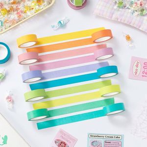 10m Assorted Multicolor Paper Washi Tape Set Bright/Pastel Decorative Adhesive <b>Journaling</b> DIY Craft Office School - Product Image 4