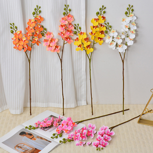 ดอกกล้วยไม้ผีเสื้อปลอมแบบใหม่ สองแฉก ของตกแต่ง DIY สร้างสรรค์ ต้นไม้ประดิษฐ์สีเขียว - Product Image 3