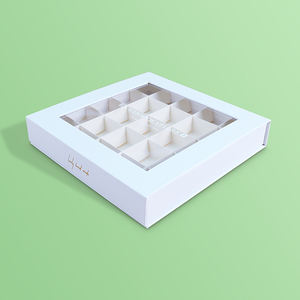 Boîte cadeau en carton en forme <span class=keywords><strong>de</strong></span> livre personnalisée Sencai, emballage en chocolat blanc, boîte en papier magnétique avec fenêtre en PVC pour la Saint-Valentin - Product Image 4