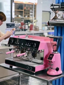 Machine à café professionnelle rose semi-automatique pour usage commercial - Product Image 2