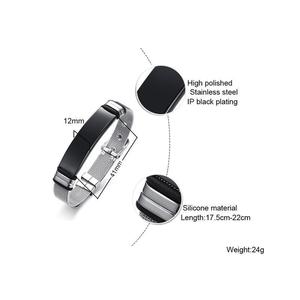 Bracciale a Polsino in Acciaio Inossidabile con Citazioni Ispiratrici per Uomo, Design a Croce, Placcato Nero/Argento, Regalo per Anniversario - Product Image 5