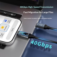 Kabel Data USB4 Weaving Digital Display 240W Pengisian Cepat Dual Type-C 40G Kecepatan Tinggi 8K Fungsi Lengkap