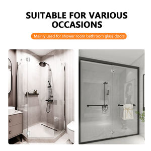 Panneau d'écran de douche mural moderne à 90 degrés en acier inoxydable 304 avec coin carré Charnière de porte en verre à cadre chromé pour salle de bain - Product Image 5