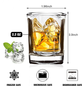 Verres à shot carrés à base épaisse avec logo personnalisé, verres à shot de tequila, verres à espresso transparents en gros, petits verres pour vodka, whisky, liqueur - Product Image 2