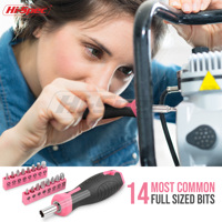 Kit de herramientas manuales de bricolaje para el hogar y la Oficina de color rosa esencial para damas, reparaciones básicas para el hogar con estuche rígido compatible con OEM ODM, 42 piezas