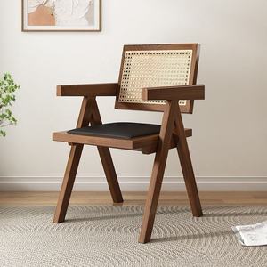 Silla <span class=keywords><strong>de</strong></span> Comedor Moderna <span class=keywords><strong>de</strong></span> Madera Maciza y Cuero, Venta al Por Mayor <span class=keywords><strong>de</strong></span> Fábrica, para Cocina, Hogar, Estudio, Cafetería y Sala <span class=keywords><strong>de</strong></span> Estar - Product Image 1