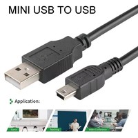 Mini Cable USB 2,0 Tipo A a Mini B Cable de carga trenzado para REPRODUCTOR DE MP3 Controlador PS3, GPS, Playstation 3, datos PDA