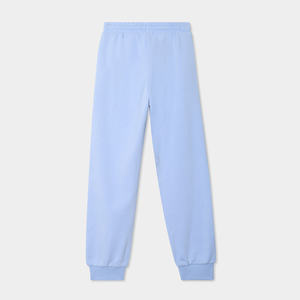 Pantalones Deportivos de Felpa para Niñas, Mezcla de Poliéster y Algodón Transpirable, Cintura Elástica, Dos Bolsillos, Pierna Recta, Casuales, Ecológicos - Product Image 2