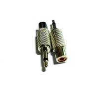 Connecteur audio en alliage de zinc nickelé, prise mono 3,5 mm vers connecteur RCA femelle avec protection contre les courts-circuits