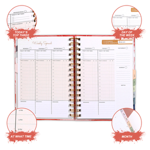 Custom Printing <strong>A4</strong> A5 <strong>Planner</strong> 2026 2027 Spiral Bound Undated Daily Journal Daily Weekly Monthly Agenda <strong>Planner</strong> - Product Image 3