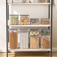 Vtopmart Lot de 10 Contenants en Plastique pour Farine et Sucre, Grands Bocaux Hermétiques de Qualité Alimentaire Non Toxiques avec Couvercles pour Cuisine et Garde-Manger