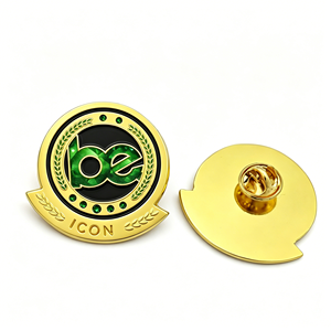 Pin de Solapa Personalizado con Icono Esmaltado y Baño de Oro, Insignia Metálica Verde/Negra con Diamantes de Imitación para Premios Corporativos - Product Image 2