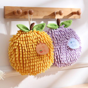 Serviette de cuisine en chenille en forme de fruit, en polaire corail, absorbante et à séchage rapide, couleur aléatoire - Product Image 1