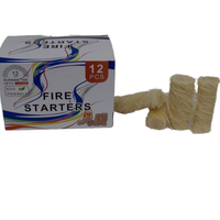 Allume-feu en rouleau de bois trempé dans la cire 100% naturelle - Démarreur de feu portable pour cheminée et charbon de barbecue