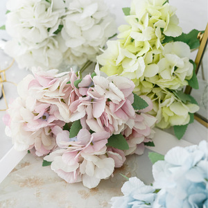 Arrangement de fleurs d'hortensia artificielles, fleurs en soie bleues, roses, blanches, décorations de mariage, bouquet, décoration de la maison - Product Image 4