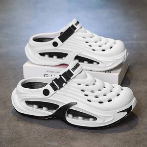 Sandal Pria Musim Panas untuk Luar Ruangan Anti-Selip Tertutup di Bagian Jari Kaki Model Pantai Clogs Fashion Desain Platform Sederhana Sandal Bersol Tebal Bahan Atas PU <span class=keywords><strong>EVA</strong></span> - Product Image 2