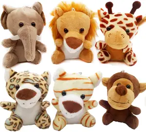 NEW Animal Plush Toys Stuffed Animals Set Cute Small Zoo Plush Keychains for Kids Animal Themed Parties