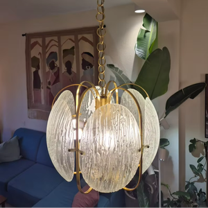 Magnífica araña de cristal con textura de Murano italiano vintage - Product Image 2