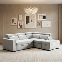 Sofá Cama en Forma de L Moderno y Popular, con Relleno de Esponja, Extensible, con Espacio de Almacenamiento, para Apartamento y Sala de Estar