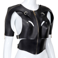 Manteau de Bondage en cuir PU pour femme, veste droite érotique ajustable, harnais corporel, Cosplay, jouet sexuel BDSM, pour adulte
