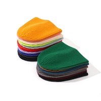 Bonnet en tricot sans couture une pièce pour hommes et femmes, bonnet chaud en laine pour couples, bonnet décontracté court à enfiler