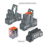 Relais intermédiaire LANBOO J21A pour systèmes de contrôle, bobine DC12/24V, AC 220V, relais enfichable 8 broches 14 broches avec prise de relais à LED