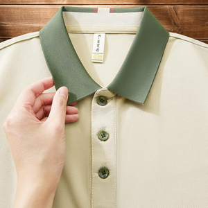 Polo-shirts de golf pour hommes, manches courtes, anti-plis, haute qualité, boutonnés, style business casual, pour l'été. - Product Image 3