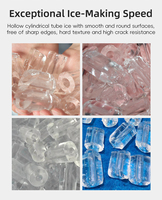 Machine à glace industrielle automatique en acier inoxydable à tubes creux, contrôlée par PLC, pompe 380V/440V, économie d'énergie, 1-20 tonnes par jour