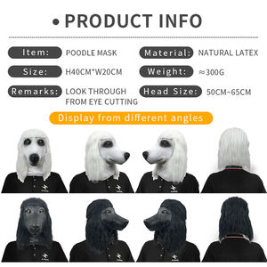 सुंदर यथार्थवादी कुत्ते पूरा चेहरा नकाब पशु टोपी कॉस्टयूम लेटेक्स पूडल मुखौटा क्रिसमस पार्टी मास्क - Product Image 6