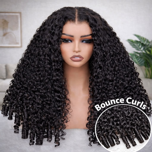 Perruques en cheveux humains bouclés birmans blonds avec mèches, densité 250 %, sans colle, avec closure en dentelle pré-découpée 5x5, vente en gros - Product Image 5