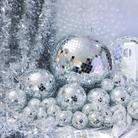 Boules disco réfléchissantes argentées personnalisées - Taille géante ou mini pour la décoration de mariage, de Noël et des fêtes