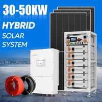 Sistem Energi Panel Surya Hibrida 30kw 40kw 50kw Paket Lengkap Sistem Tenaga Surya Dengan Panel Surya, Inverter, dan Baterai