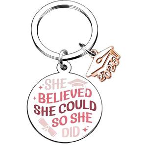 พวงกุญแจสแตนเลสแฟชั่นสำหรับรับปริญญาปี 2026 พร้อมข้อความสร้างแรงบันดาลใจ ของขวัญวันหยุดสั่งทำพิเศษส่วนบุคคล - Product Image 4