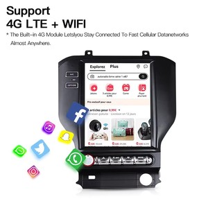 Android14 <b>Car</b> Radio Stereo GPS Navi Multimedia Player For Ford Mustang 2015-2021 Tesla Style Screen Head DSP 4G BT Carplay Auto - Product Image 5
