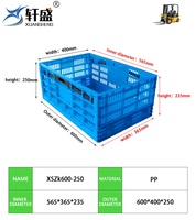 Caisse en plastique pliable à mailles ventilées de grande taille et résistante, pour le stockage des fruits et légumes. Caisse pliable empilable de qualité supérieure