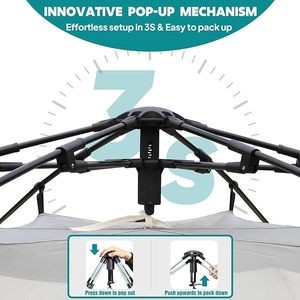 Tente de camping automatique OEM, tente hexagonale avec 2 portes et <span class=keywords><strong>4</strong></span> fenêtres, imperméable, protection solaire, tente de camping familiale - Product Image 2