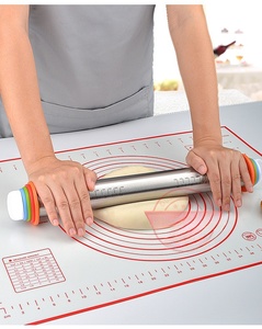 Adjustable <b>Rolling</b> Pin Removable Ring Dough <b>Mat</b> Dough Roller Stainless SteelSilicone Kneading <b>Mat</b> Non-Stick Silicone - Product Image 2