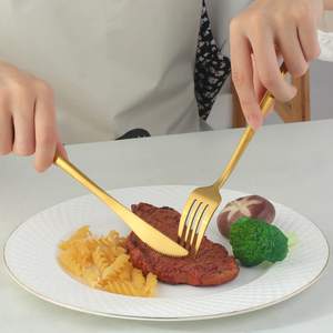 Couverts En Acier <span class=keywords><strong>Villeroy</strong></span> & <span class=keywords><strong>Boch</strong></span> Piemont 5 Pièces Couverts De Mariage Original En Vrac Or Vente Chaude Couverts En Acier - Product Image 4