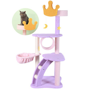 wall simple cat scratcher korea with small ball pink hangzhou Purple green giraffe fabric for cute cat tree